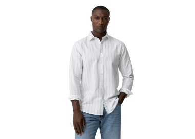 Camisa De Algodón A Rayas Blanca