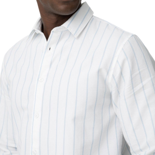 Camisa De Algodón A Rayas Blanca