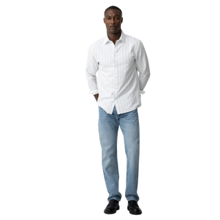 Camisa De Algodón A Rayas Blanca