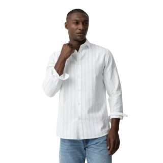 Camisa De Algodón A Rayas Blanca