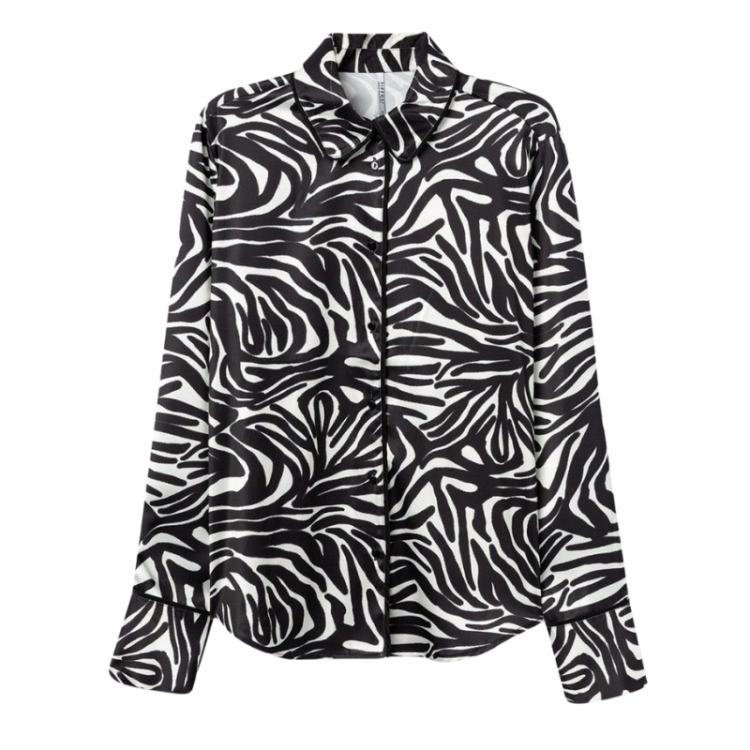 Camisa Satinada Estampado All Over