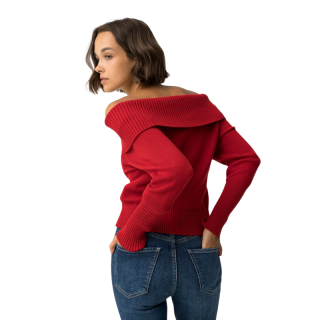 Jersey Slim Fit Hombros Descubiertos