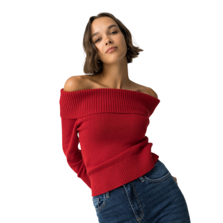 Jersey Slim Fit Hombros Descubiertos