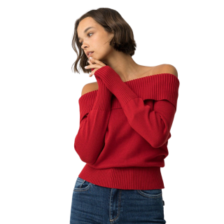 Jersey Slim Fit Hombros Descubiertos