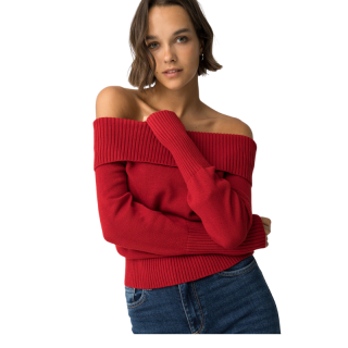 Jersey Slim Fit Hombros Descubiertos