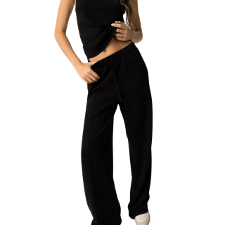 Pantalones Wide Leg De Punto negro