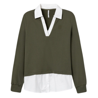 Sudadera Combinada con Camisa