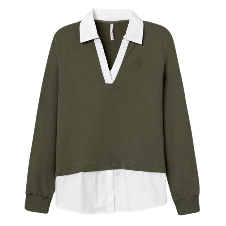 Sudadera Combinada con Camisa