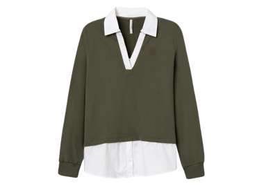 Sudadera Combinada con Camisa