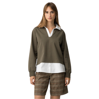 Sudadera Combinada con Camisa