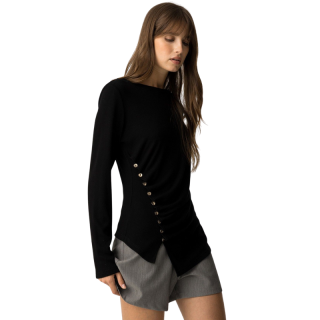 Camiseta Slim Fruncida Asimétrica