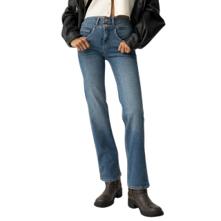 Vaqueros Rectos Doble Up Azul