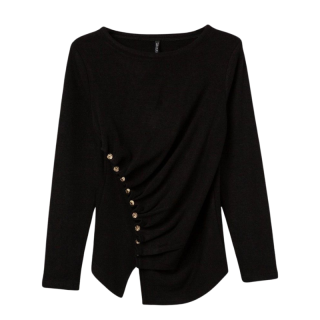 Camiseta Slim Fruncida Asimétrica