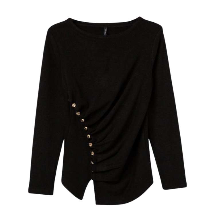 Camiseta Slim Fruncida Asimétrica