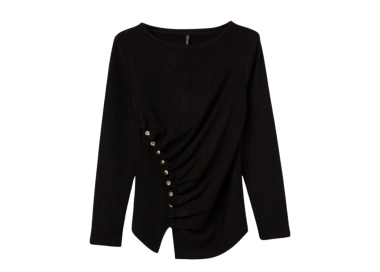 Camiseta Slim Fruncida Asimétrica