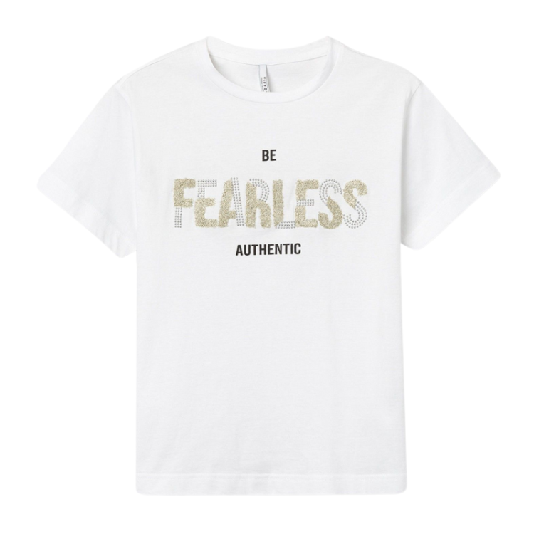 Camiseta Bold con Aplicaciones en Blanco