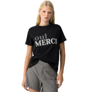 Camiseta Bold con Aplicaciones Plata