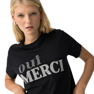 Camiseta Bold con Aplicaciones Plata