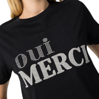 Camiseta Bold con Aplicaciones Plata