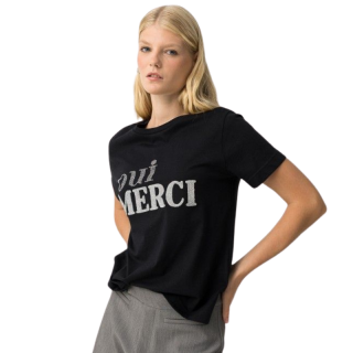 Camiseta Bold con Aplicaciones Plata